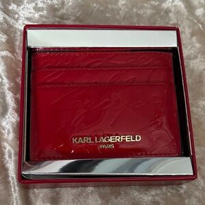 Karl Lagerfeld Glossy Red Card Holder